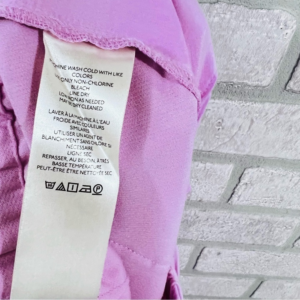 Maeve by Anthropologie Pintuck Tapered High Rise Cuffed Trousers in Lilac Size 4 - Picture 8 of 9